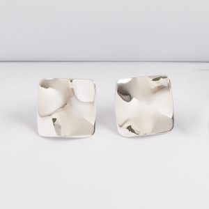 Large Concave Square Stud Earrings