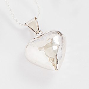 Large Hammered Heart Pendant