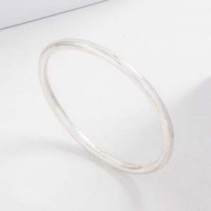 Plain Rounded Sterling Silver Bangle