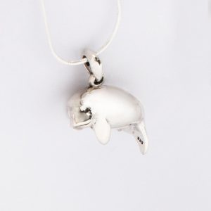 Solid Silver Manatee Pendant