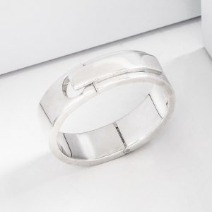 Sterling Silver Art Deco Hinged Cuff Bangle