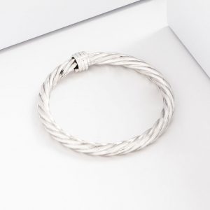 Sterling Silver Chunky Twisted Bangle