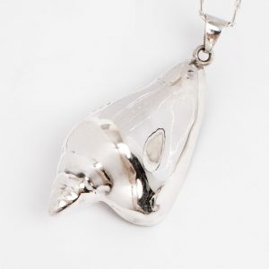 Large Sterling Silver Conch Seashell Pendant